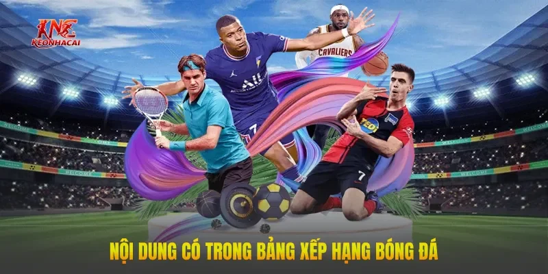 Nội dung có trong bảng xếp hạng bóng đá